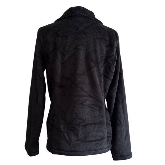 Lands End Black Quarter-Zip Fleece Pullover Jacket M 10-12 Soft Warm Womens - Picture 3 of 9